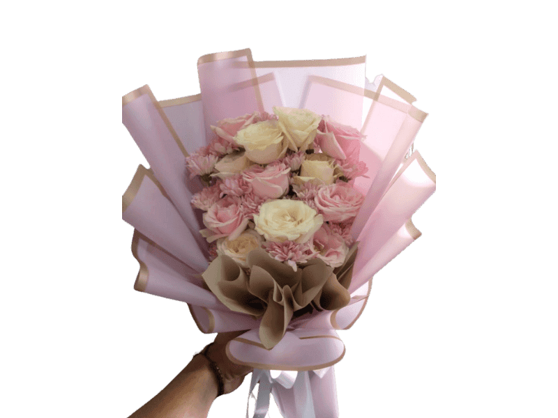 Buket Bunga Ros dan Krisan — Birthday