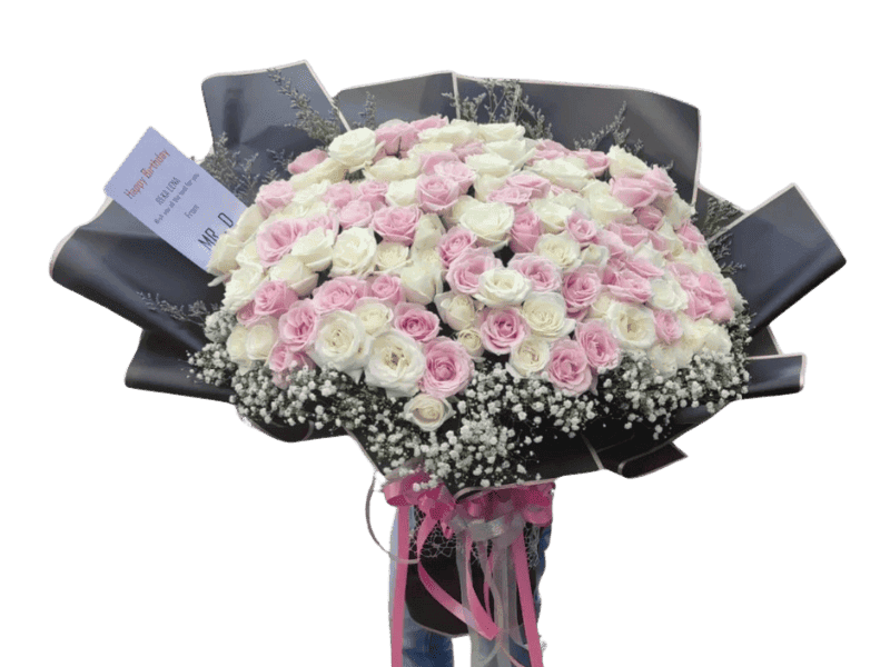 Buket Bunga Mawar Campuran Ulang Tahun — Birthday