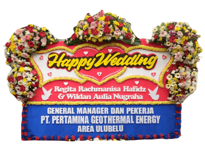 Karangan Bunga Pernikahan Ceria dengan Warna-warni Segar — Wedding