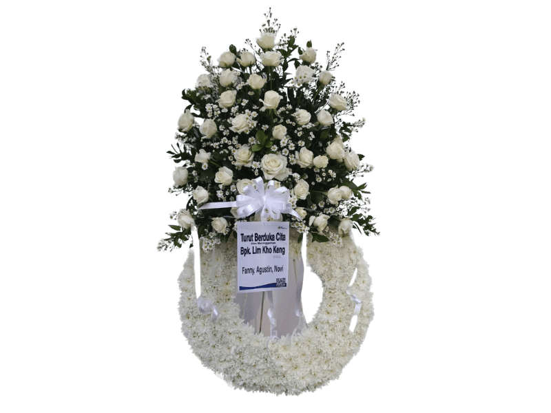 Standing Flower Duka Cita Putih — Duka Cita